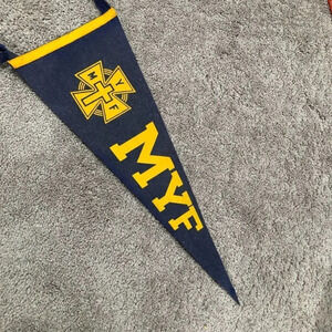 1950s Antique MYF Pennant Flag 23"